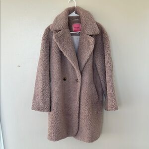 Kate Spade Pink Teddy Jacket Oversized Plush